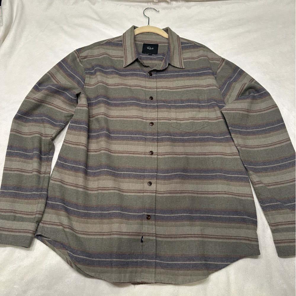 Men's Large Rails Runson Flannel Shirt‎ in Redwood Stripe - Picture 2 of 10